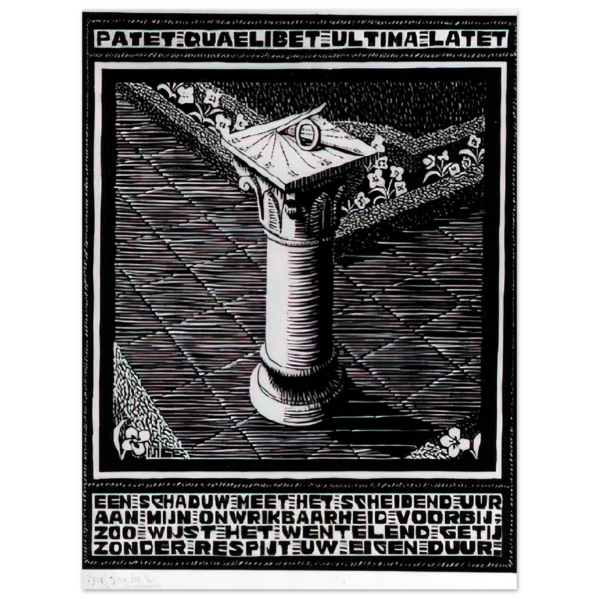 Emblemata Sundial by M.C. Escher – art poster, view 2